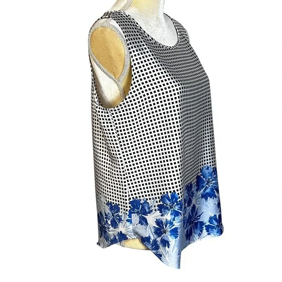 Ann Taylor Women's Medium Sleeveless Floral Print Tank Top Blouse - Picture 6 of 8